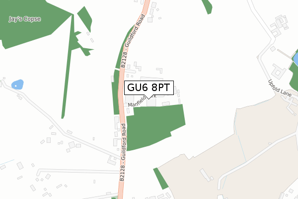 GU6 8PT map - large scale - OS Open Zoomstack (Ordnance Survey)