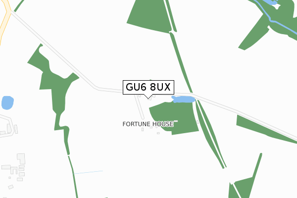 GU6 8UX map - large scale - OS Open Zoomstack (Ordnance Survey)