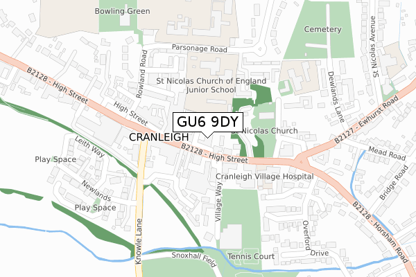 GU6 9DY map - large scale - OS Open Zoomstack (Ordnance Survey)