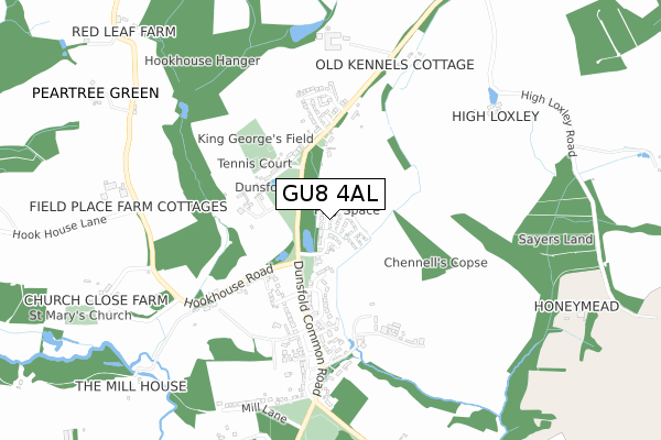 GU8 4AL map - small scale - OS Open Zoomstack (Ordnance Survey)