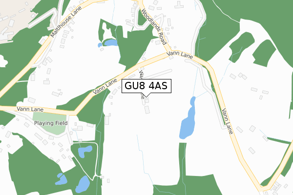 GU8 4AS map - large scale - OS Open Zoomstack (Ordnance Survey)