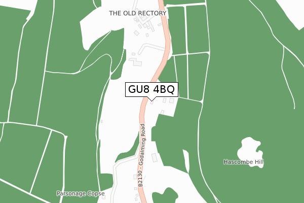 GU8 4BQ map - large scale - OS Open Zoomstack (Ordnance Survey)