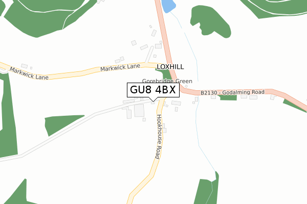 GU8 4BX map - large scale - OS Open Zoomstack (Ordnance Survey)