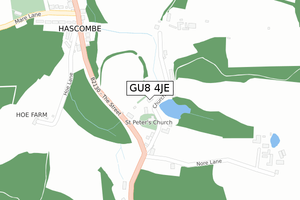 GU8 4JE map - large scale - OS Open Zoomstack (Ordnance Survey)