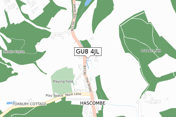 GU8 4JL map - large scale - OS Open Zoomstack (Ordnance Survey)