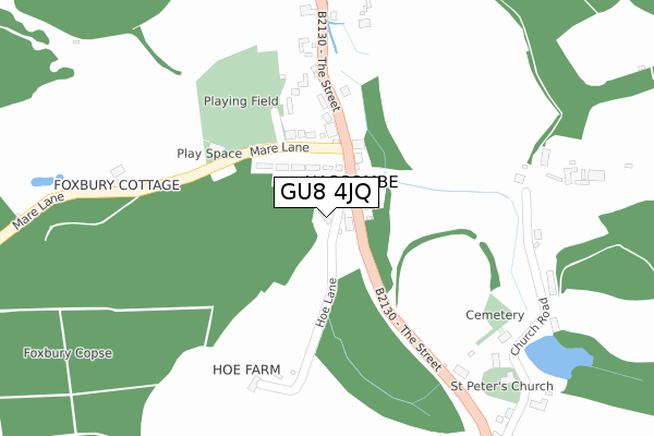 GU8 4JQ map - large scale - OS Open Zoomstack (Ordnance Survey)