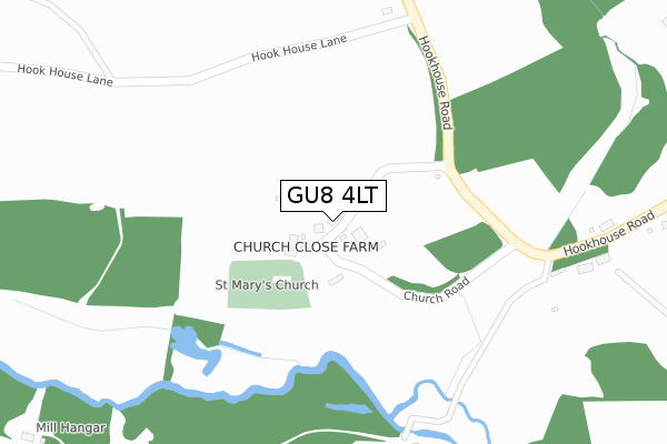 GU8 4LT map - large scale - OS Open Zoomstack (Ordnance Survey)