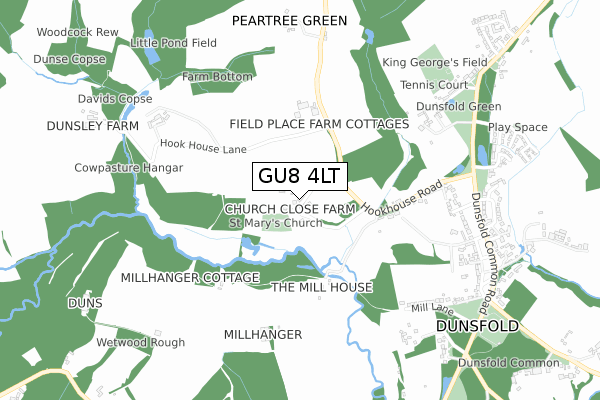 GU8 4LT map - small scale - OS Open Zoomstack (Ordnance Survey)