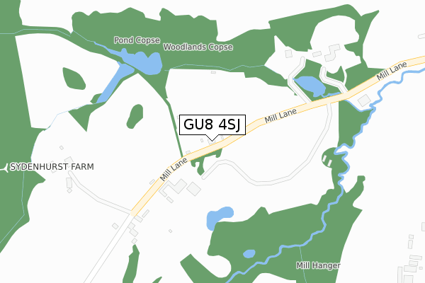 GU8 4SJ map - large scale - OS Open Zoomstack (Ordnance Survey)