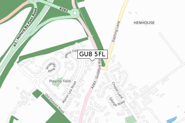 GU8 5FL map - large scale - OS Open Zoomstack (Ordnance Survey)