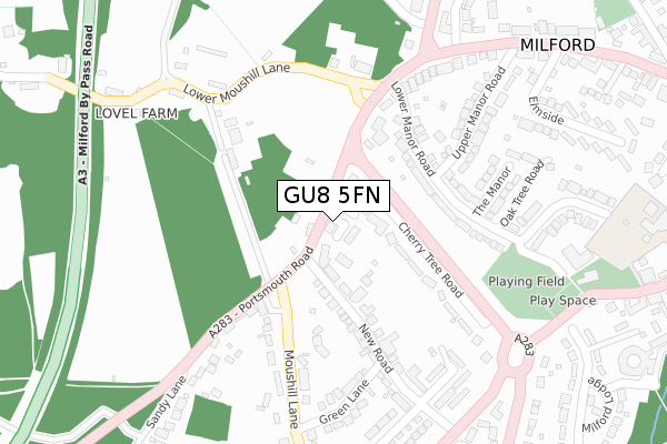 GU8 5FN map - large scale - OS Open Zoomstack (Ordnance Survey)