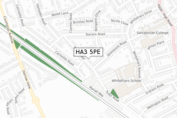 HA3 5PE map - large scale - OS Open Zoomstack (Ordnance Survey)