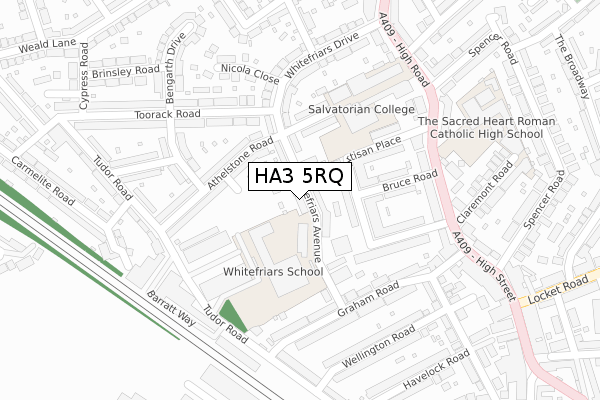 HA3 5RQ map - large scale - OS Open Zoomstack (Ordnance Survey)