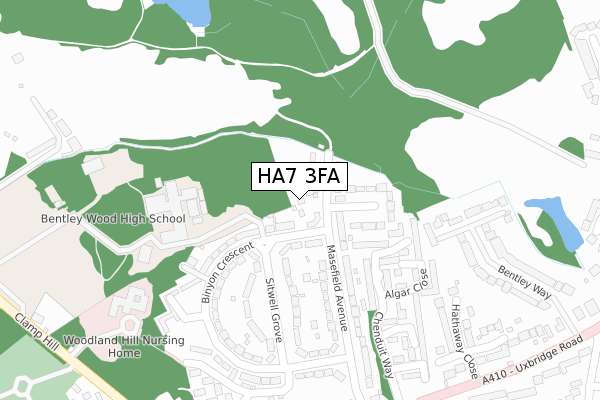 HA7 3FA map - large scale - OS Open Zoomstack (Ordnance Survey)