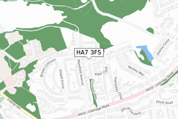 HA7 3FS map - large scale - OS Open Zoomstack (Ordnance Survey)