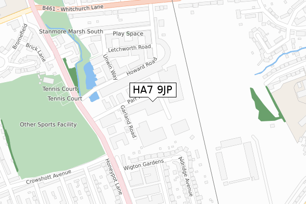 HA7 9JP map - large scale - OS Open Zoomstack (Ordnance Survey)