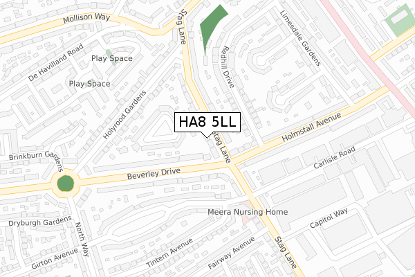 HA8 5LL map - large scale - OS Open Zoomstack (Ordnance Survey)