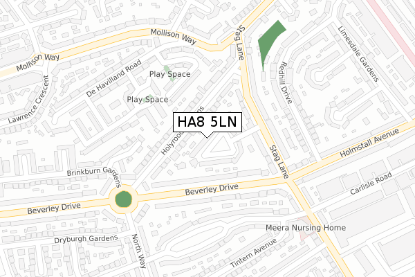 HA8 5LN map - large scale - OS Open Zoomstack (Ordnance Survey)