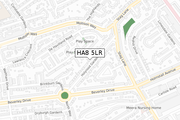 HA8 5LR map - large scale - OS Open Zoomstack (Ordnance Survey)