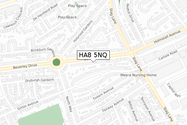 HA8 5NQ map - large scale - OS Open Zoomstack (Ordnance Survey)