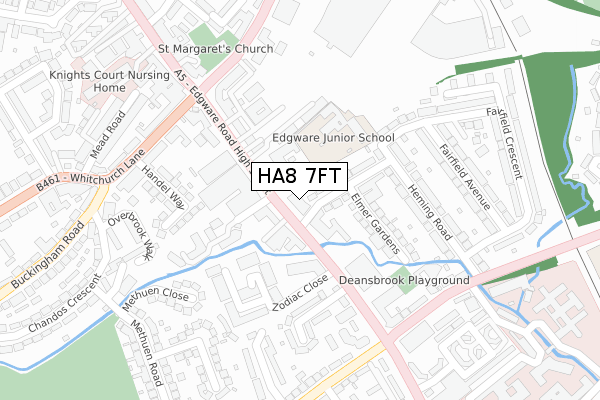 HA8 7FT map - large scale - OS Open Zoomstack (Ordnance Survey)