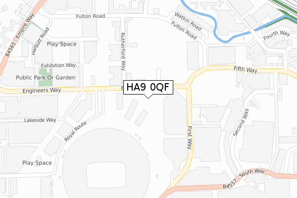 HA9 0QF map - large scale - OS Open Zoomstack (Ordnance Survey)