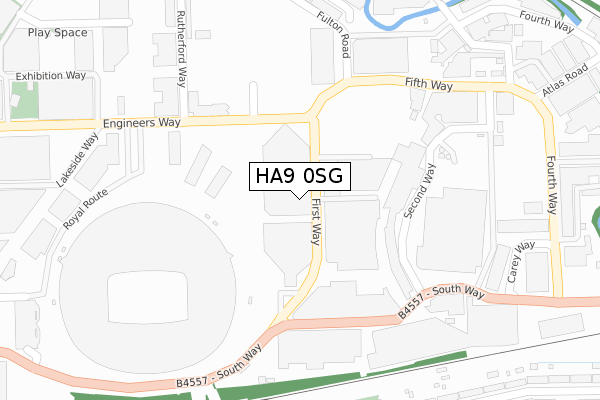 HA9 0SG map - large scale - OS Open Zoomstack (Ordnance Survey)