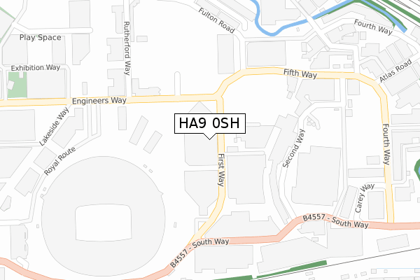 HA9 0SH map - large scale - OS Open Zoomstack (Ordnance Survey)