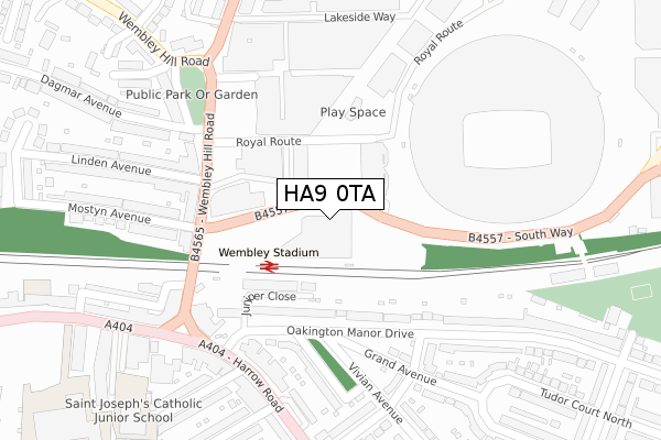 HA9 0TA map - large scale - OS Open Zoomstack (Ordnance Survey)