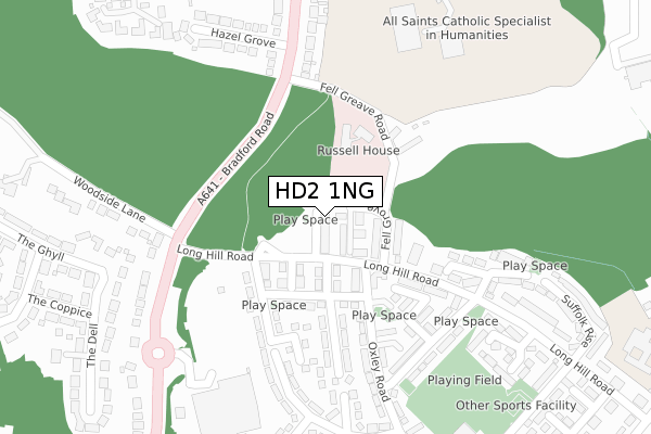 HD2 1NG map - large scale - OS Open Zoomstack (Ordnance Survey)