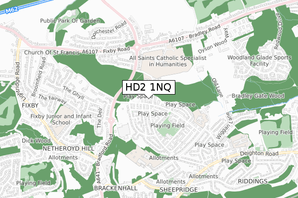 HD2 1NQ map - small scale - OS Open Zoomstack (Ordnance Survey)