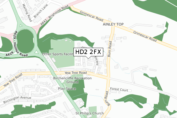 HD2 2FX map - large scale - OS Open Zoomstack (Ordnance Survey)