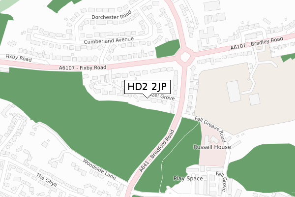 HD2 2JP map - large scale - OS Open Zoomstack (Ordnance Survey)