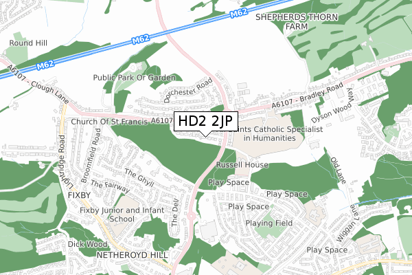 HD2 2JP map - small scale - OS Open Zoomstack (Ordnance Survey)