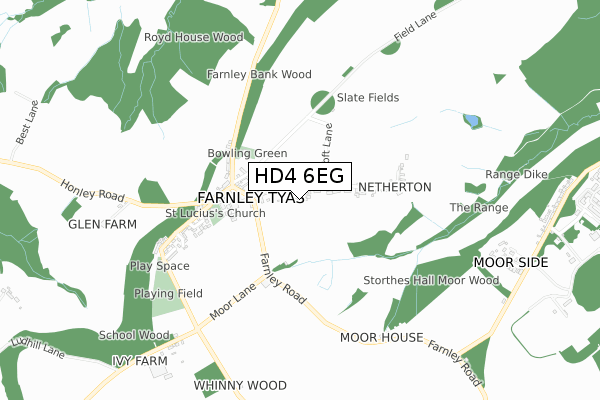 HD4 6EG map - small scale - OS Open Zoomstack (Ordnance Survey)