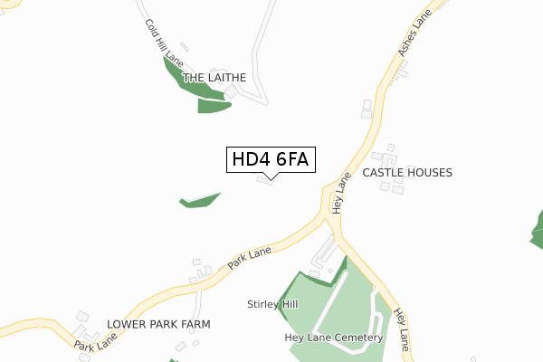 HD4 6FA map - large scale - OS Open Zoomstack (Ordnance Survey)