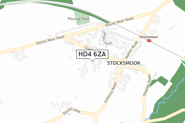 HD4 6ZA map - large scale - OS Open Zoomstack (Ordnance Survey)