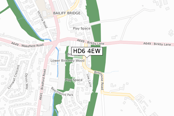 HD6 4EW map - large scale - OS Open Zoomstack (Ordnance Survey)