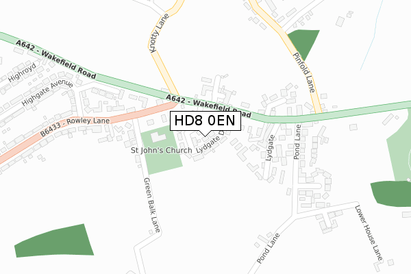 HD8 0EN map - large scale - OS Open Zoomstack (Ordnance Survey)