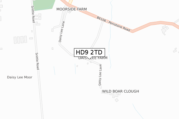 HD9 2TD map - large scale - OS Open Zoomstack (Ordnance Survey)