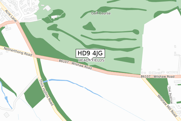 HD9 4JG map - large scale - OS Open Zoomstack (Ordnance Survey)