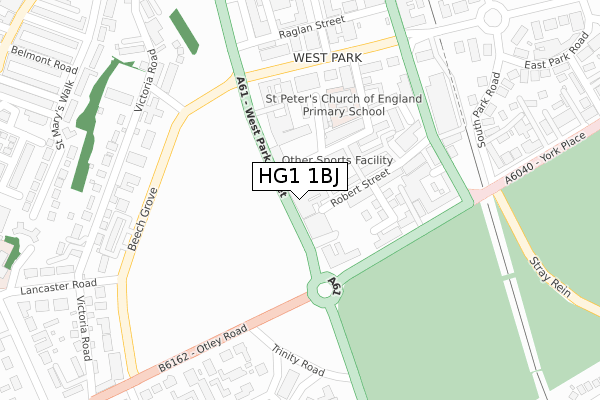 HG1 1BJ map - large scale - OS Open Zoomstack (Ordnance Survey)