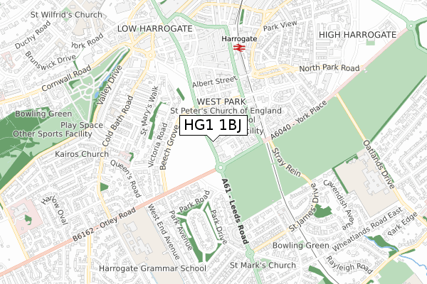 HG1 1BJ map - small scale - OS Open Zoomstack (Ordnance Survey)