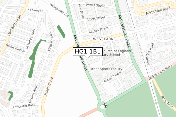 HG1 1BL map - large scale - OS Open Zoomstack (Ordnance Survey)