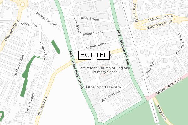 HG1 1EL map - large scale - OS Open Zoomstack (Ordnance Survey)