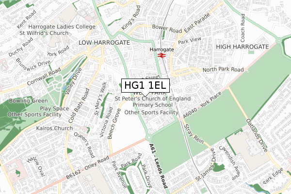 HG1 1EL map - small scale - OS Open Zoomstack (Ordnance Survey)