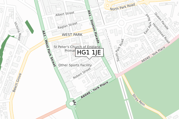 HG1 1JE map - large scale - OS Open Zoomstack (Ordnance Survey)