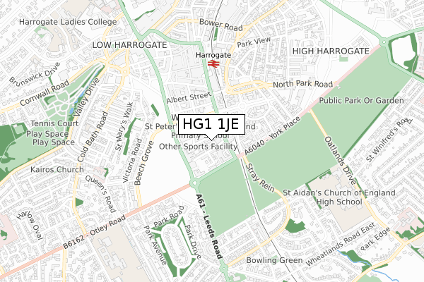 HG1 1JE map - small scale - OS Open Zoomstack (Ordnance Survey)