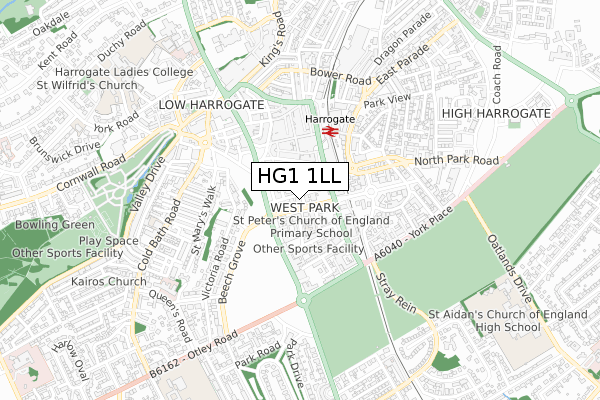 HG1 1LL map - small scale - OS Open Zoomstack (Ordnance Survey)