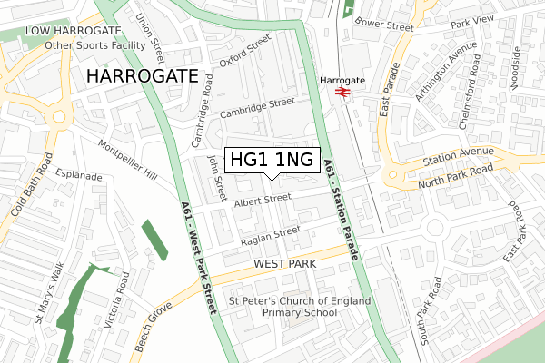 HG1 1NG map - large scale - OS Open Zoomstack (Ordnance Survey)